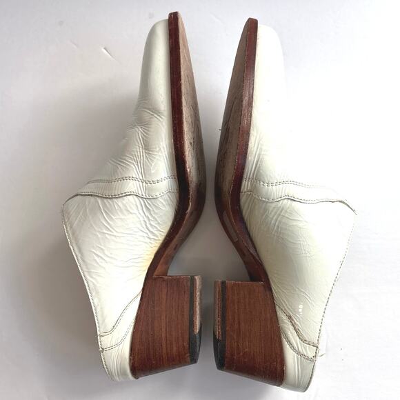 Free People New Frontier Western Mules White Patent 39.5 US SIZE 9.5 - Picture 5 of 10